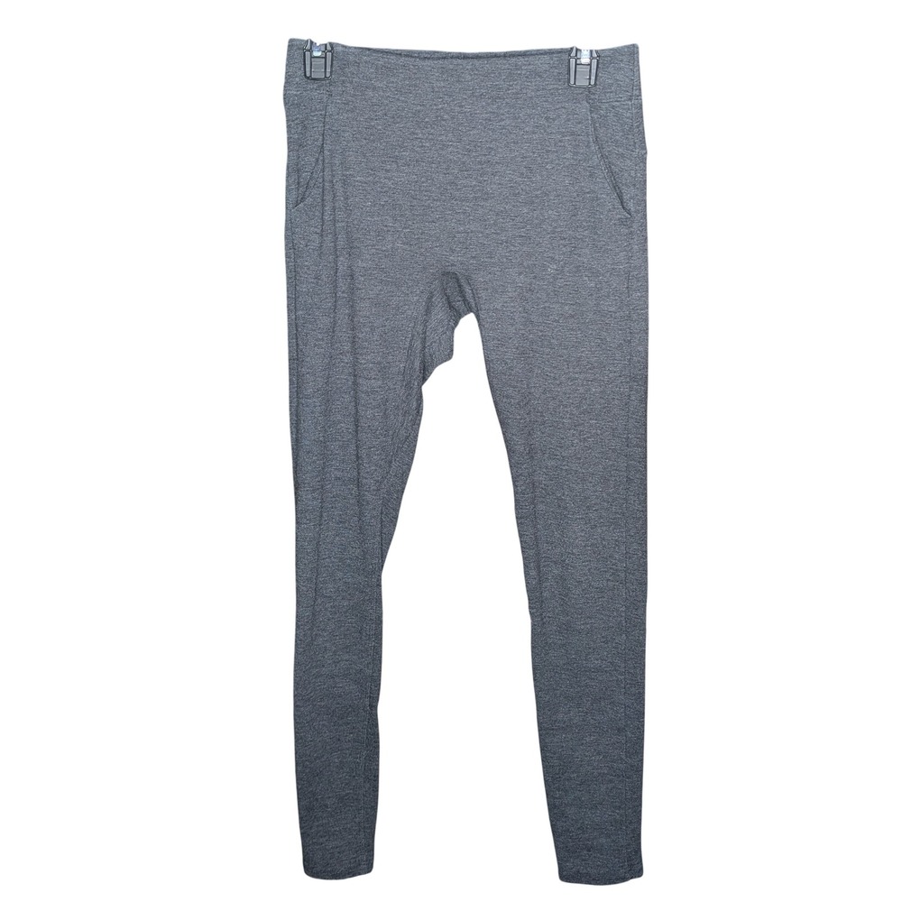 Lunya Grey Pima Cotton Blend Leggings Pull On Lounge Pants Women's M Pockets